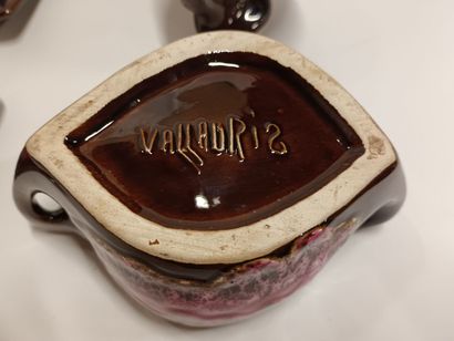 VALLAURIS, service a café dans les tons brun-rose...