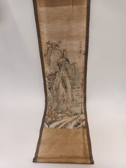 CHINE, Encre et estampe sur papier, XIXème...