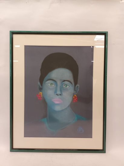 Portrait de femme,
Pastel sur papier vergé
Signé...