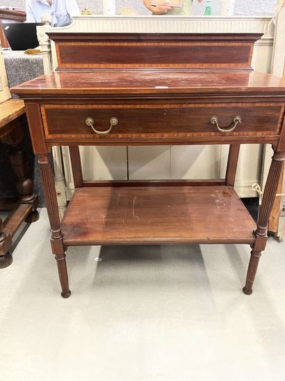 Console en bois de placage de forme rectangulaire,...
