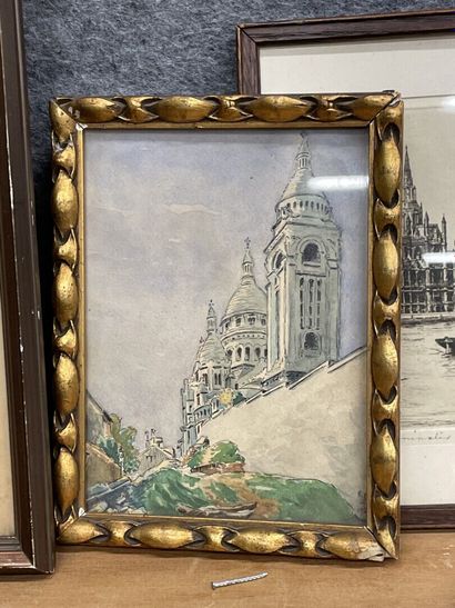 Vue de Montmarte, 
aquarelle sur papier
Cadre...
