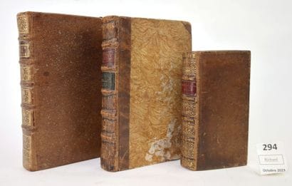 Réunion de 3 volumes reliés du XVIIIe siècle...