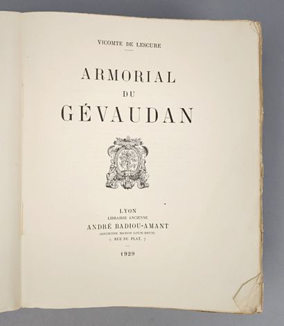 LESCURE (Charles, de). Armorial du Gévaudan....