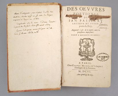 [PASSERAT (Jean)]. Recueil des oeuvres poétiques...