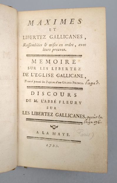 [Gallicanisme]. Réunion de 3 textes en 1...