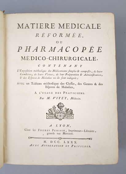 [Médecine]. VITET (Louis). Matière médicale...