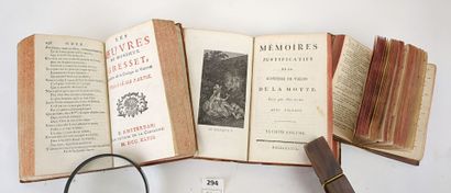 Réunion de 3 volumes reliés du XVIIIe siècle...