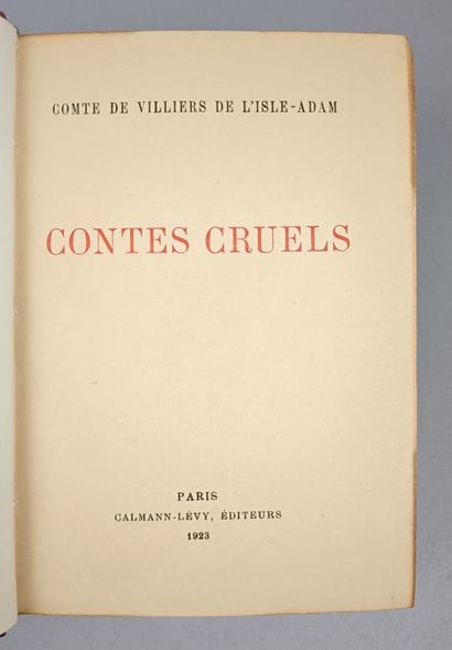 VILLIERS DE L'ISLE-ADAM (Auguste, de). Contes...