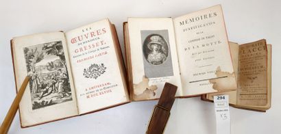 Réunion de 3 volumes reliés du XVIIIe siècle...