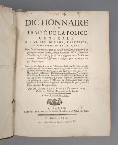 LA POIX DE FRÉMINVILLE (Edme de).
Dictionnaire...
