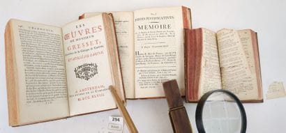 Réunion de 3 volumes reliés du XVIIIe siècle...