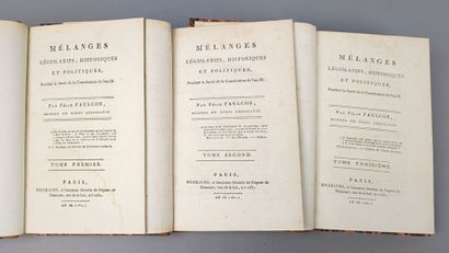 FAULCON (Félix). Mélanges législatifs, historiques...