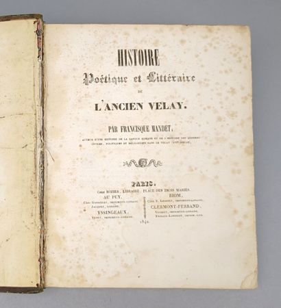 [Velay]. MANDET (Francisque). Histoire poétique...