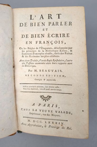 BEAUVAIS (J.).L'art de bien parler et de...