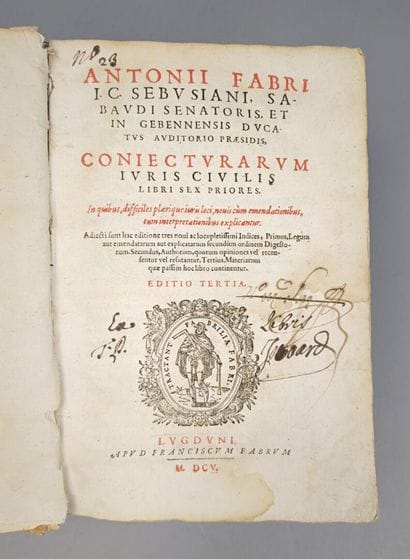 [Droit] [Savoie] (Antoine Favre) Antonii...