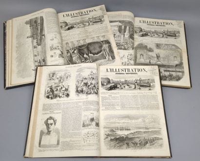 L'ILLUSTRATION. Réunion de 5 volumes in-folio,...