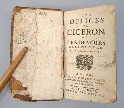 [Cicéron]. Les Offices de Cicéron ou les...