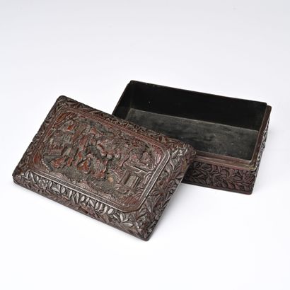 Chine, XXe siècle, 
Coffret rectangulaire...