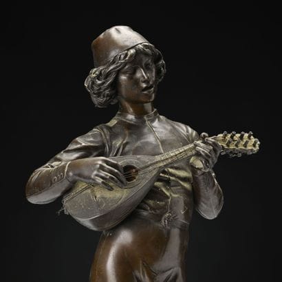 Paul DUBOIS( 1829-1905),
Le Joueur de Mandoline,...