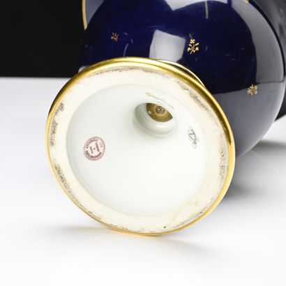 SEVRES 
Paire de vases medicis en porcelaine...