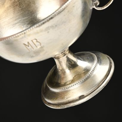 Coupe de mariée en argent uni, poinçon minerve,...