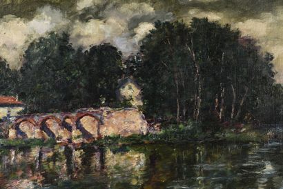 Antoine FENNACHI (1890-1984)
Paysage au pont...