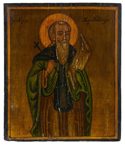 Icône de Saint Christodoulos de Patmos. Grèce,...