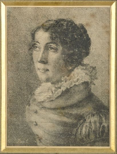 Cadre en bois doré et sculpté de rinceaux...
