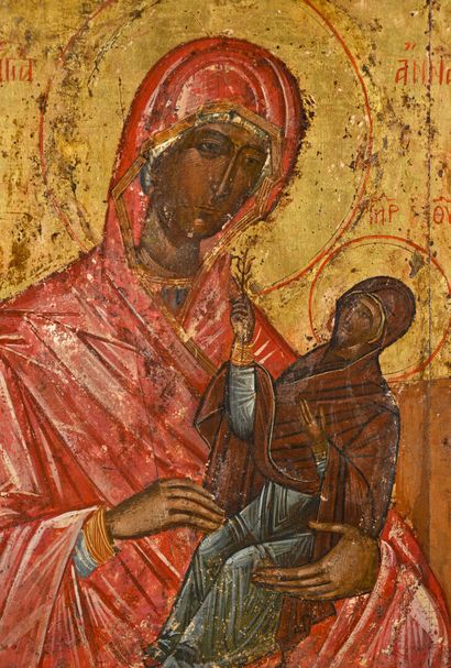 Icône de Sainte Anne avec la Vierge Marie....