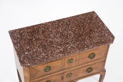 Petite commode sauteuse en bois de placage...
