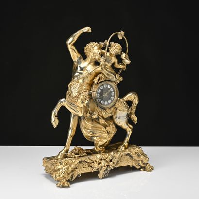 Centaure et bacchus enfant 
Pendule en régule...