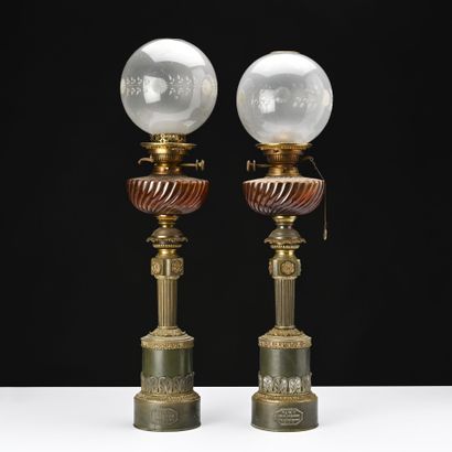 NANCY Paire de lampes à pétrole en cristal...