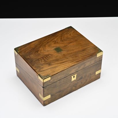 Ecritoire de voyage en bois de placage et...