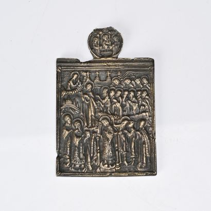 Icône en bronze de la Protection de la Vierge....