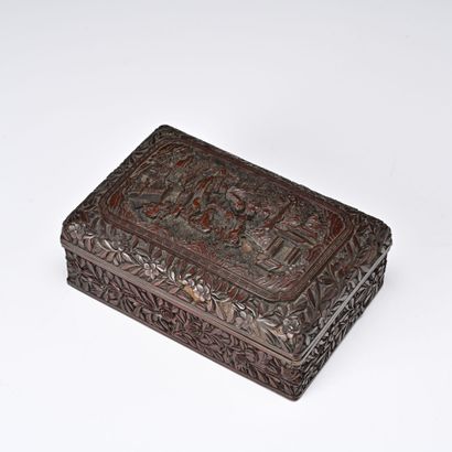 Chine, XXe siècle, 
Coffret rectangulaire...
