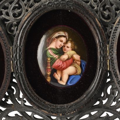 Vierge à la Chaise, peintre sur porcelaine...