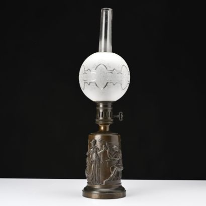 Ferdinand BARBEDIENNE 
Lampe à pétrole à...