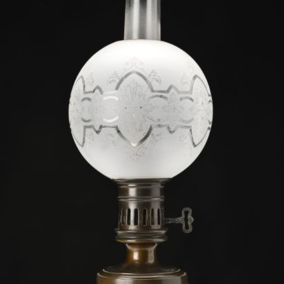 Ferdinand BARBEDIENNE 
Lampe à pétrole à...