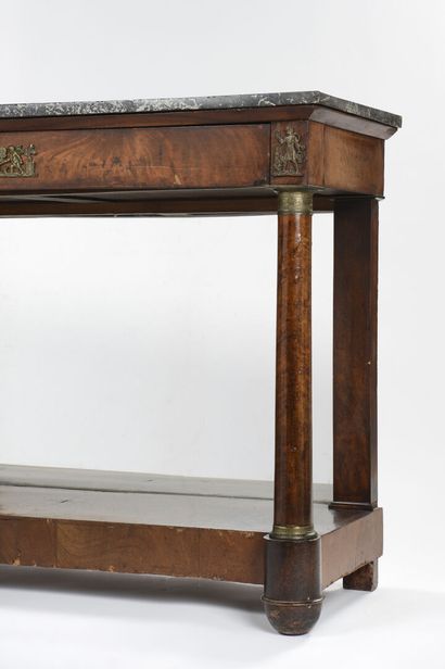 Console rectangulaire en bois de placage...