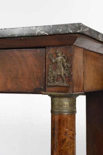 Console rectangulaire en bois de placage...