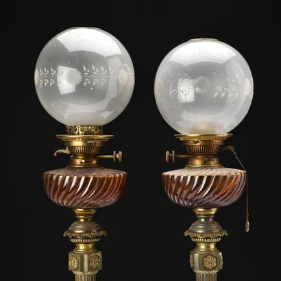 NANCY Paire de lampes à pétrole en cristal...
