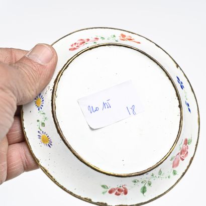Chine, XIXe siècle, 
Petite coupe en émaux...