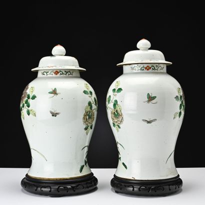 Chine, Paire de potiches couvertes à décor...