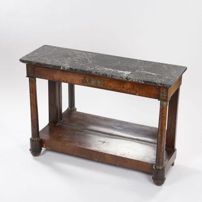 Console rectangulaire en bois de placage...