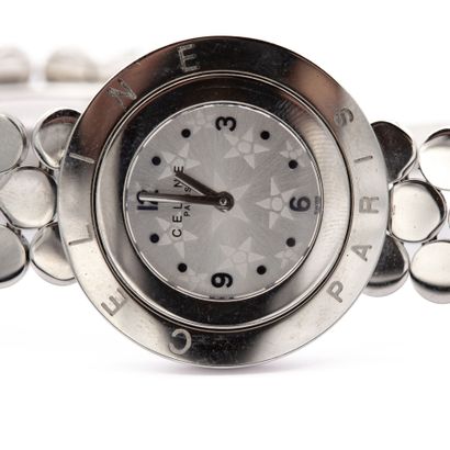 CELINE. Montre bracelet de dame en acier,...