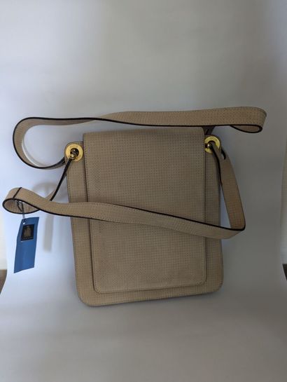 LANVIN. Sac à bandoulière marron en cuir...
