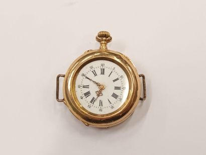 Montre de col en or jaune 18 K (750) deux...