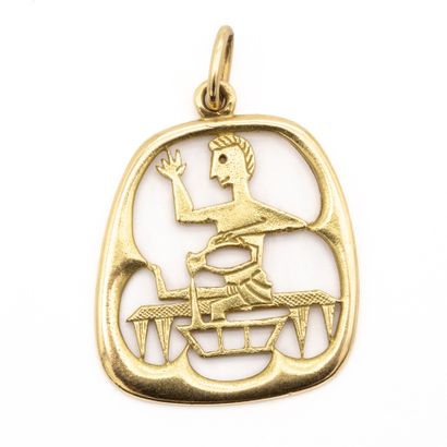 Pendentif en or jaune (750) 18K à motif Egyptien.
Poids...