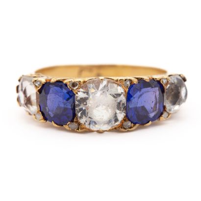 Bague jarretière en or jaune 18 K (750) suite...