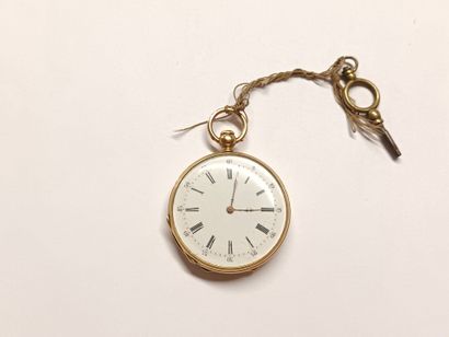 Montre de col or jaune (750) 18K deux coques...